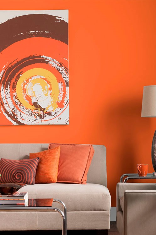 colores naranja pared pintura