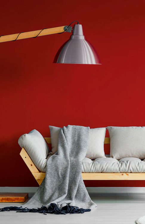 color rojo pintura pared